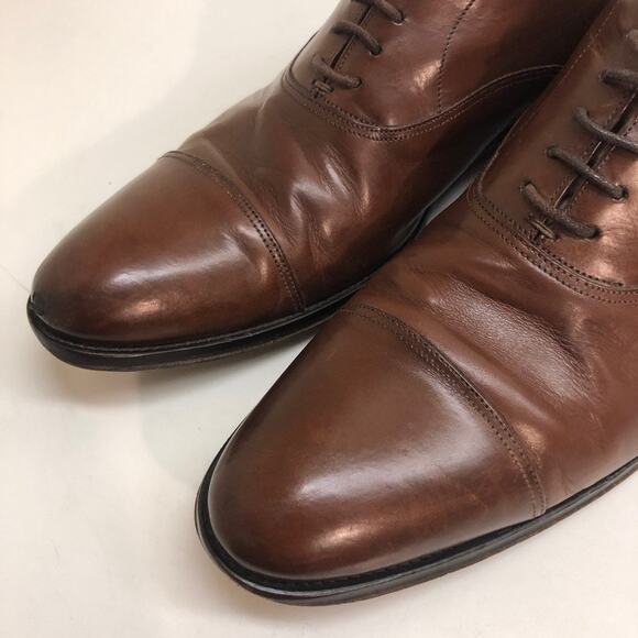 VERY GOOD To Boot New York Brandon Cap Toe Oxfords Brown Leather Men's Size 10 - Picture 7 of 12